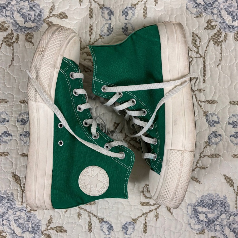 Converse Chuck Taylor All Star Platform High Top Women 9.5 Green Good Canvas